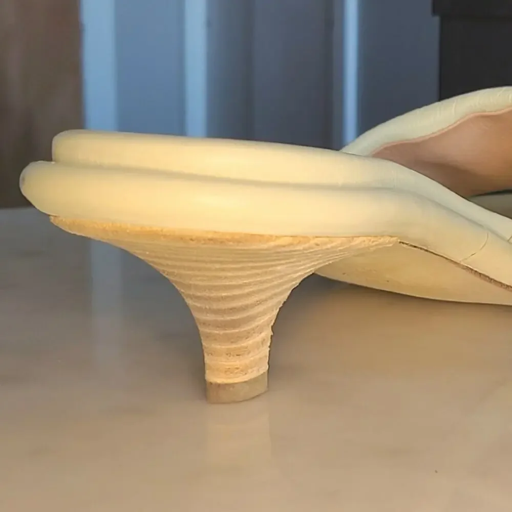 Marsèll Spilla Sandola Leather Kitten Heel Pale Green 38 NIB